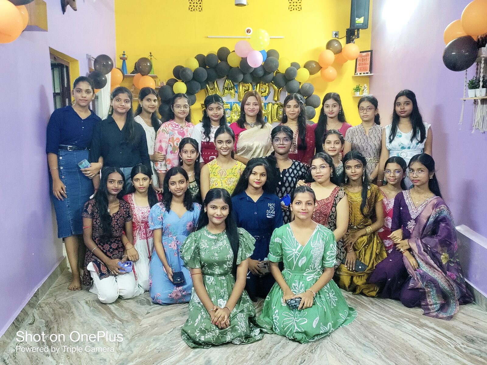 Class 10 girls with Jolly Miss on Teachers Day 2026