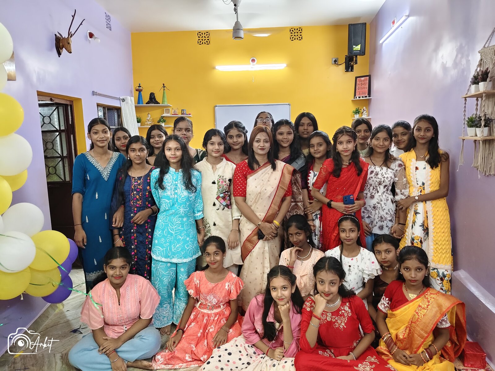 Class 7 girls with Jolly Miss on Teachers Day 2026