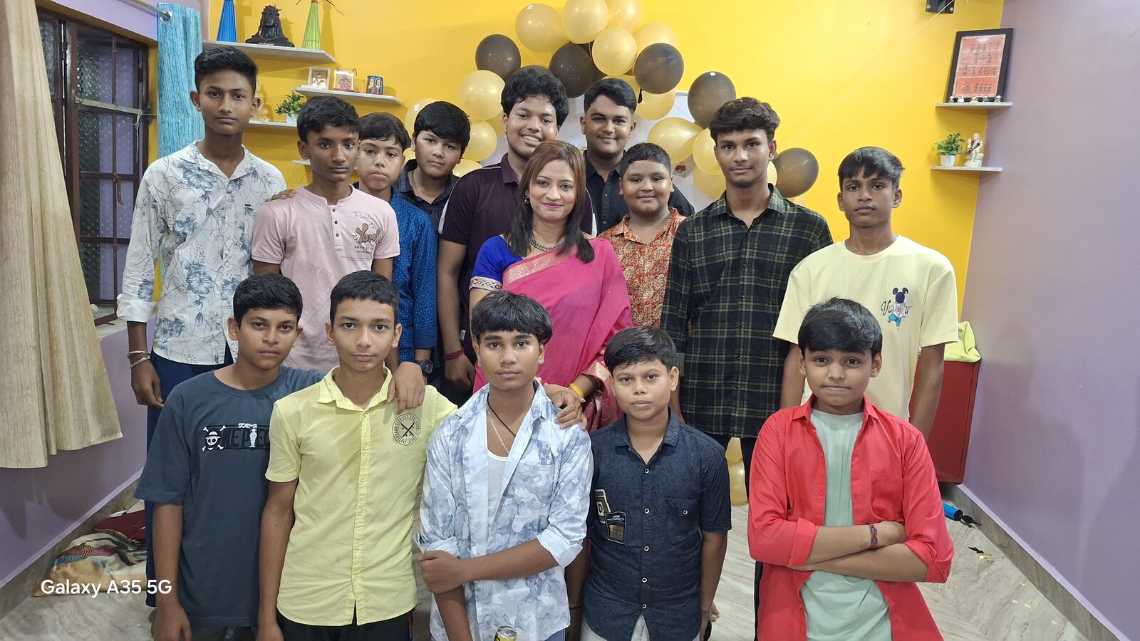 Class 8 boys with Jolly Miss on Teachers Day 2026