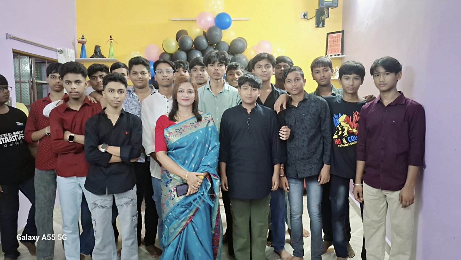 Class 9 boys with Jolly Miss on Teachers Day 2026